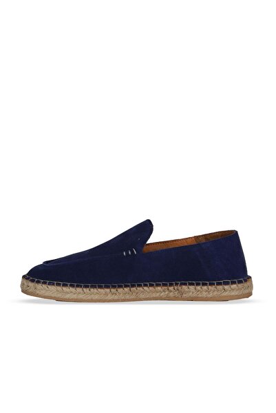 Bueno Shoes Navy Blue Suede Men's Espadrille Shoes 14Mafr100