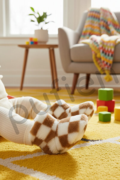 pufien Детски и бебешки пантофи, зимни плюшени ботуши, меки, топли, с неплъзгаща се подметка, пантофи за вътрешно ползване, домашни обувки