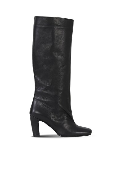 Bueno Shoes Black Leather Women's Heeled Boots 39Wc2958