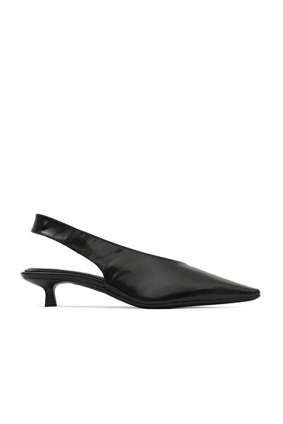 Bueno Shoes Pantofi cu toc de damă din piele neagră 30wa24277