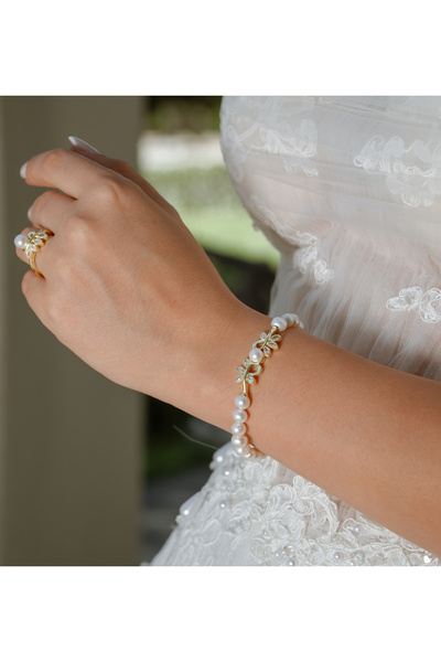 İLK İNCİ TAKI Gerçek Doğal İnci Set – ST033 14 Ayar Altın Renk