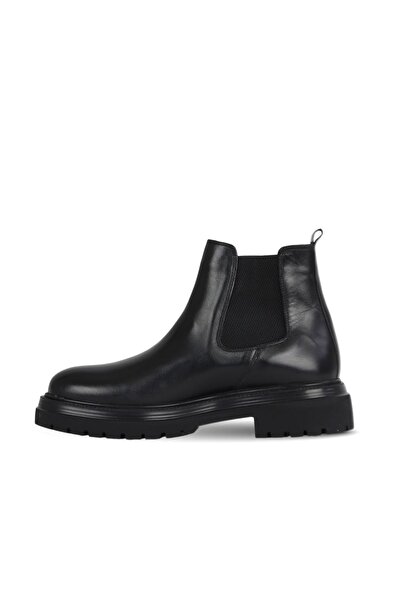 Bueno Shoes Black Bambi Leather Men's Flat Boots 34Mb22508