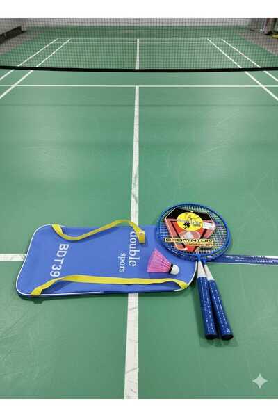 TUMBA'S ÇATALI BADMİNTON SETİ ÇOCUK BADMİNTON RAKET SETİ 2 RAKET + 3 TOP DENİZ PLAJ SAHİL