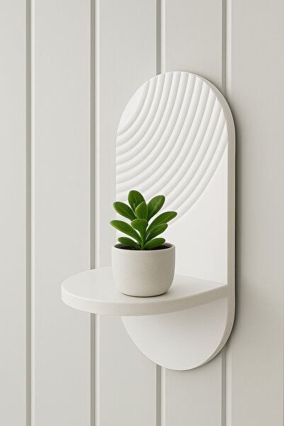 Tavra Dekorasyon Ahşap Duvar Rafı Beyaz (HAND MADE)