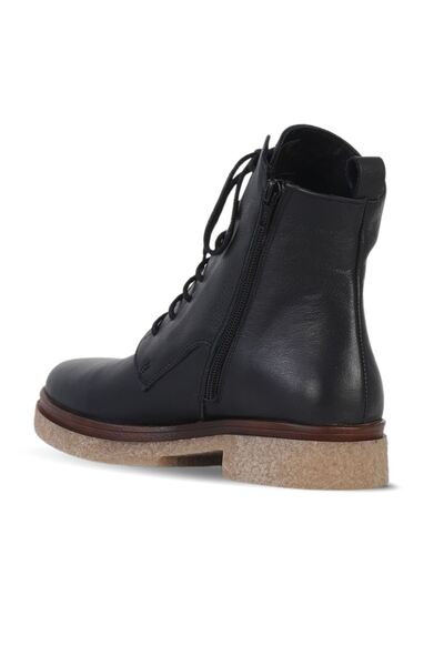 Bueno Shoes Black Leather Women's Flat Boots 01Wf3800