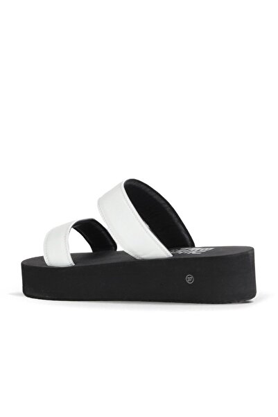 Bueno Shoes White Pearlescent-Paris Women's Wedge Heeled Slippers 26Wt752750