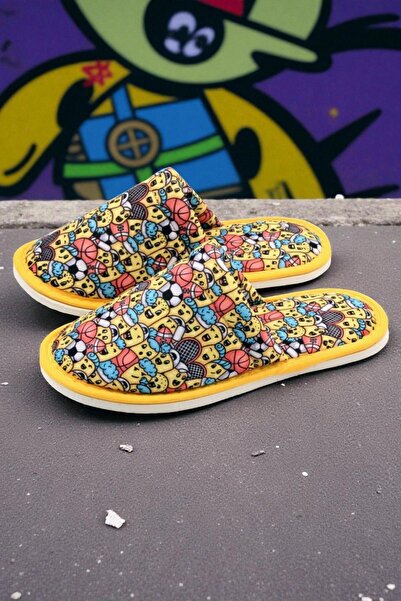 Chochili Παντόφλες Unisex Yellow Sportsman Emoji με μαλακή σόλα για το σπίτι