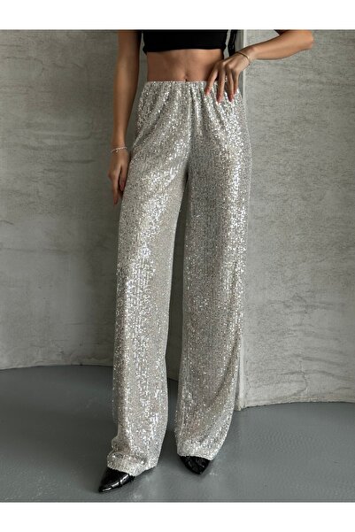 ubmbutik Sequined Wide Leg Trousers