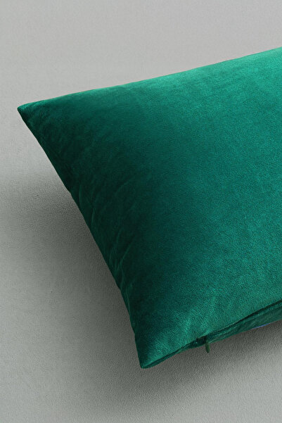ASDİVA Malcolm Velvet Plain Simple Decorative Throw Pillow Cover with Size Options Emerald Green