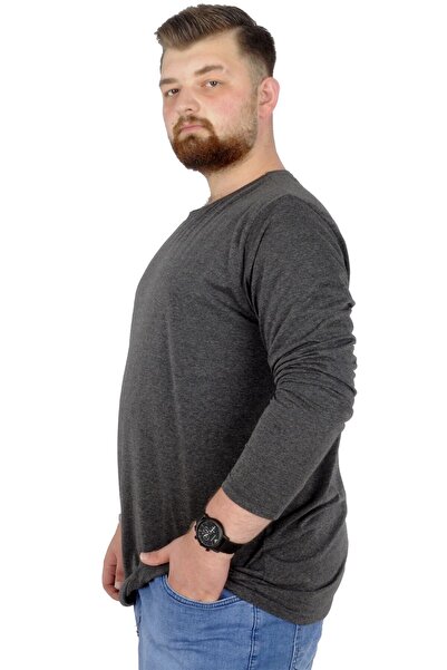 ModeXL Men's T-Shirt - Lycra, Crew Neck, Plus Size, 20102 Model Antramelange