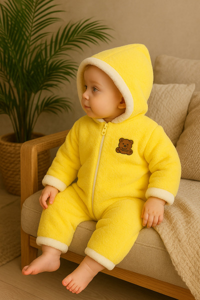 GMG Baby Wellsoft Kapüşonlu Fermuarlı Kışlık Bebek Tulum