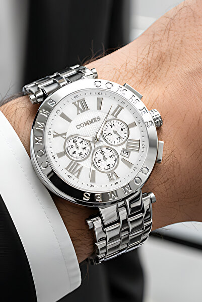 COMMES Men's Wristwatch Functions Active Silver Color Steel Cord Sdcms033