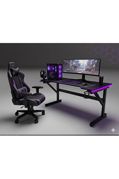 Genel Markalar Rgb Ledli Kumandalı Oyuncu Masası 145x65x76