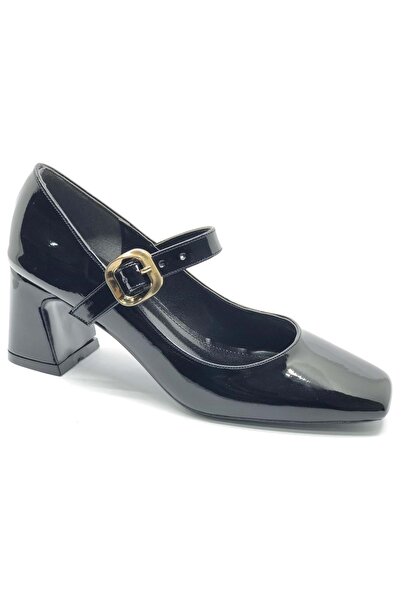 KCMN Feles Beret Detailed Blunt Toe Heeled Women's Shoes Black