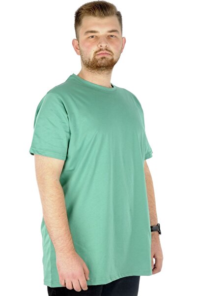 ModeXL Mode XL Large Size Men's Tshirt Crew Neck Basic 20031 Green