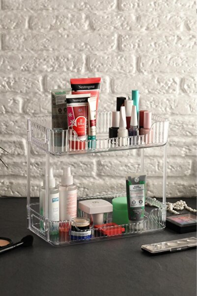 netteucuzluk 2 Tier Crystal Kitchen Organizer Decorative Kitchen Organizer Transparent