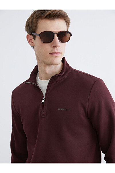 LC Waikiki New Season Zippered Stand Collar Men's Thick Sweatshirt