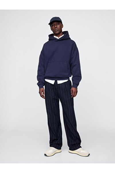 GAP Erkek Lacivert 365 Yün Karışımlı Relaxed Fit Pantolon