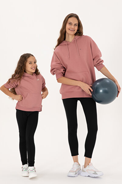 U.S. Polo Assn. Kadın Gül Kurusu Şardonlu Kapüşonlu Sweatshırt 50313567-VR221