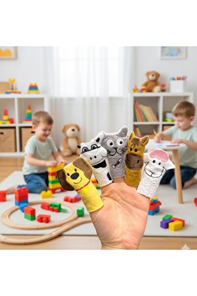 Erva aksesuar Erva Parmak Kulası 5 li Hayvanlar Aile Oyunları