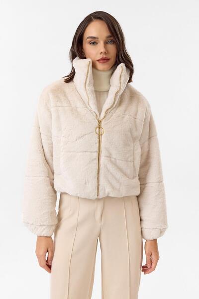 TIFFANY&TOMATO Fleto Cepli Kapitone Peluş Mont