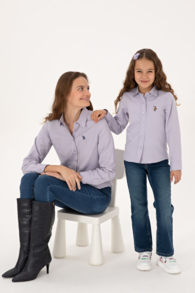 U.S. Polo Assn. Kız Çocuk Lila Uzun Kollu Basic Gömlek 50317629-VR245