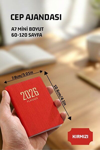 ZUMRANKA 2026 YILI CEP AJANDASI A7 SUNİ DERİ 10.59cm x 7.8 cm.