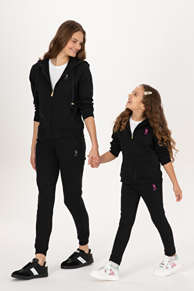 U.S. Polo Assn. Kız Çocuk Siyah Şardonlu Jogger Eşofman Altı 50316914-VR046