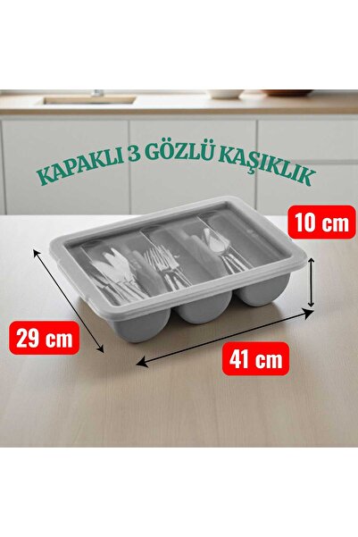 GastroPlast 3 Gözlü Profesyonel Kapaklı Kaşıklık ( Fast Food-cafe-restoranlar...