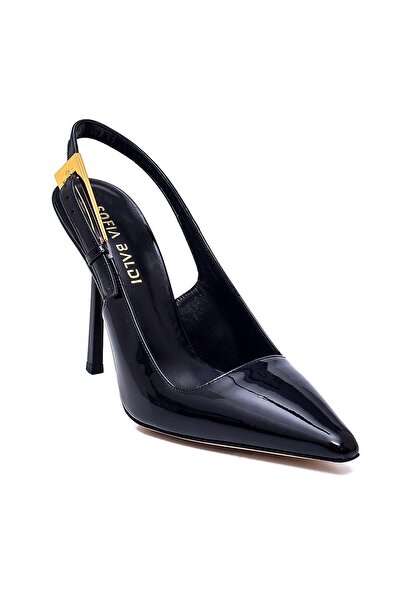 Sofia Baldi Sera Black Patent Leather Women's Stiletto and Evening Dress