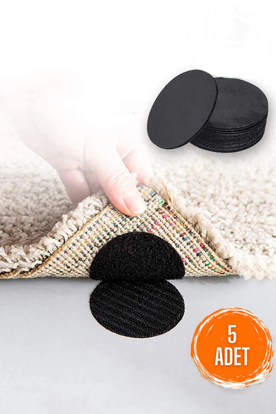 COZY SENSE Yapışkanlı 5 Adet Cırt Cırtlı Bant Yıkanabilir Halı Kaydırmaz Örtü...