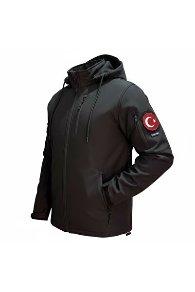 DOĞAN ASKERİ MALZEME SOFTSELL SİYAH TACTİCAL SU RÜZGAR GEÇİRMEZ 5 CEPLİ MONT ...