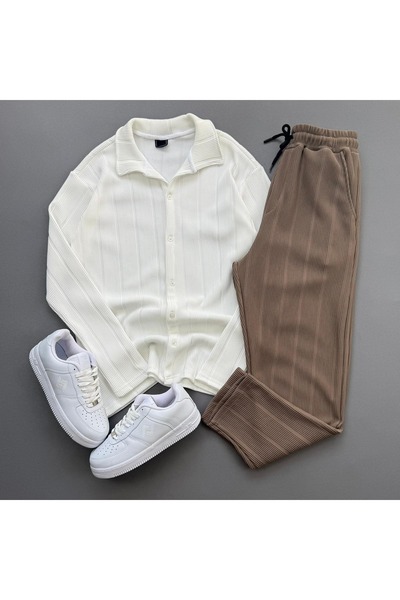 KONSEPT35 طقم قميص عثماني للرجال مع سروال داخلي