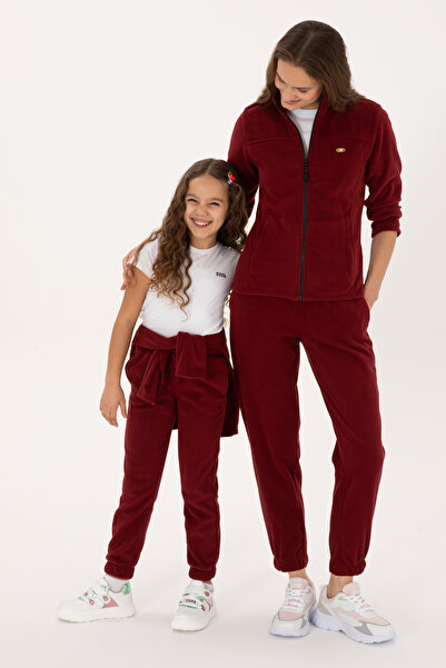 U.S. Polo Assn. Kız Çocuk Bordo Jogger Polarlı Eşofman Altı 50318822-VR014