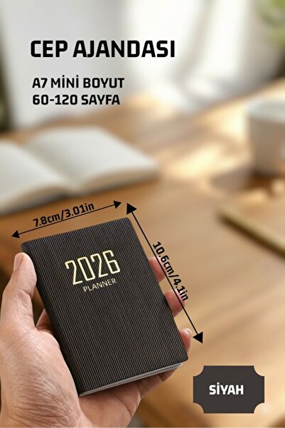 ZUMRANKA 2026 YILI CEP AJANDASI A7 SUNİ DERİ 10.59cm x 7.8 cm.