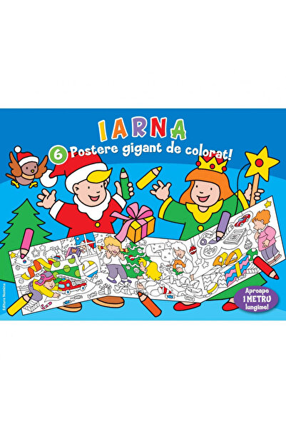NOMİNAL Set de 6 postere gigantice de colorat - Iarna