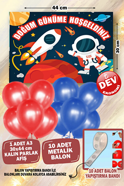 karanca parti süs Astronot Gezegen Uzay 1 Yaş Doğum Günü Süsleme Seti Konsept...