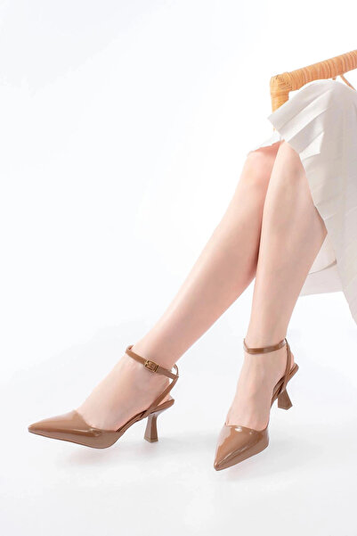 İnfon Ayakkabı Marketi St-004 Mink Patent Leather Daily 7 cm Heeled Shoes