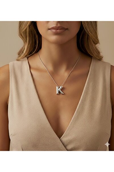İNN JEWELLERY Steel (K) Letter Balloon Pendant Non-Tarnish Anti-Allergic (2 Years Importor Warranty)