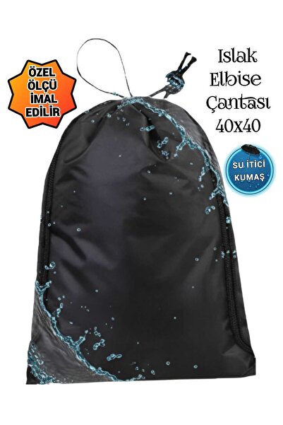 SEVBAGS Plaj Havuz Su Sporları Islak Çamaşır Kesesi 40x40 Siyah