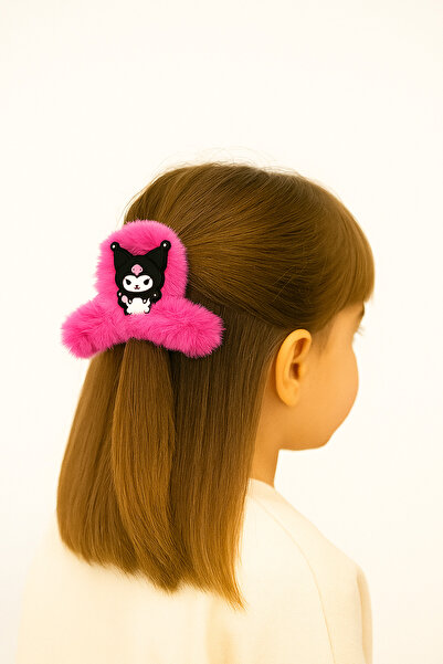 MakeWell Agrafe de păr pentru copii din pluș cu design Kuromi