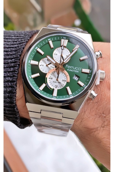 Ferrucci Ferruci Marka Rose Gümüş Renk İç Fonksiyonları Aktif 2 Yıl Garantili Erkek Kol Saati - Bileklik