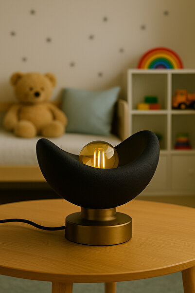 Findify Store Luna Design Table Lamp Bronze Detailed Lampshade Dim Amber Light, Rustic Bulb Gift 20 X 37 cm