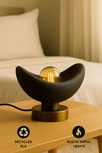 Findify Store Luna Design Table Lamp Bronze Detailed Lampshade Dim Amber Light, Rustic Bulb Gift 20 X 37 cm