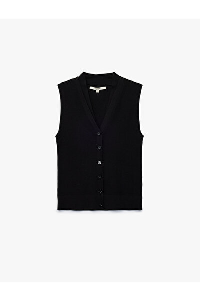 Koton Buttoned V-Neck Knitwear Vest