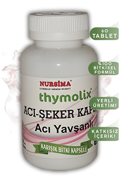 Nursima Bitter Candy Bitter Yavşanlı Mixed Herbal Capsule – Natural Herbal Supplement Food 60 Capsules