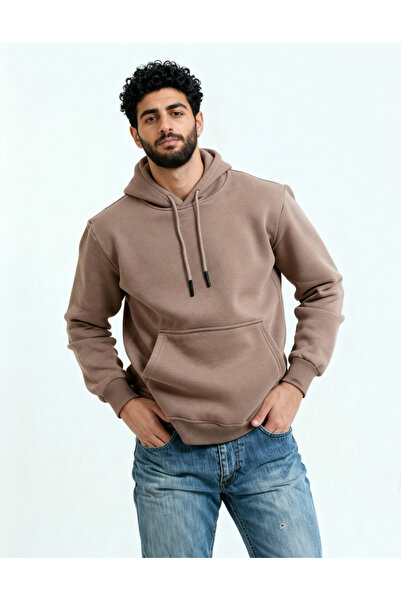 Veleno بنطال رجالي بني اللون 3 خيوط O قصة فضفاضة ذو مقاس واسع K بغطاء رأس مصن...