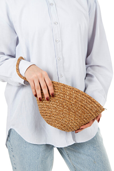 Adelina Bags Women's Straw Hand Strap Portfolio Clutch Handbag