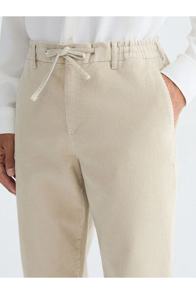 LC Waikiki Beige Standard Fit Velvet Men's Trousers