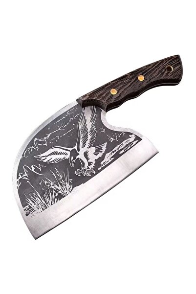 CRAVUS Almazan Şef Satırı – El Yapımı Şef & Kamp Doğrama Bıçağı